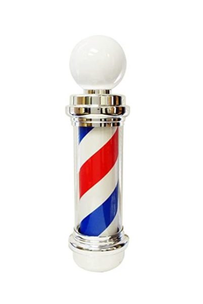 Mane Tame 33″ Rotating Barber Pole with LED Lamp and Acrylic Outer Cylinder
